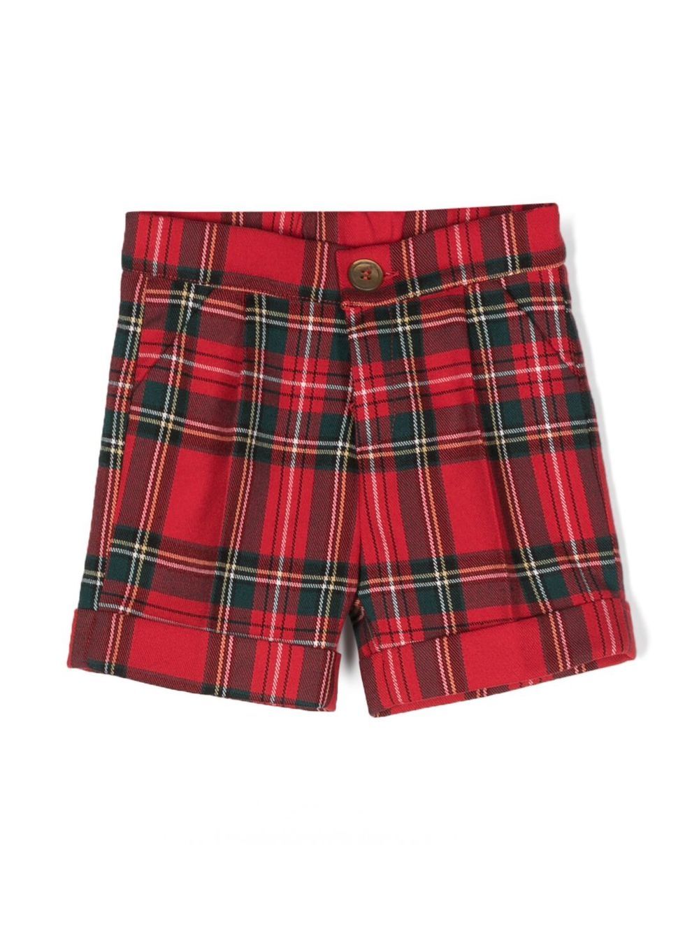 Tartan-print tailored shorts