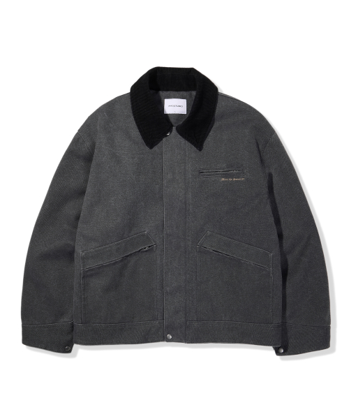 Vintage washed Detroit work jacket_Charcoal