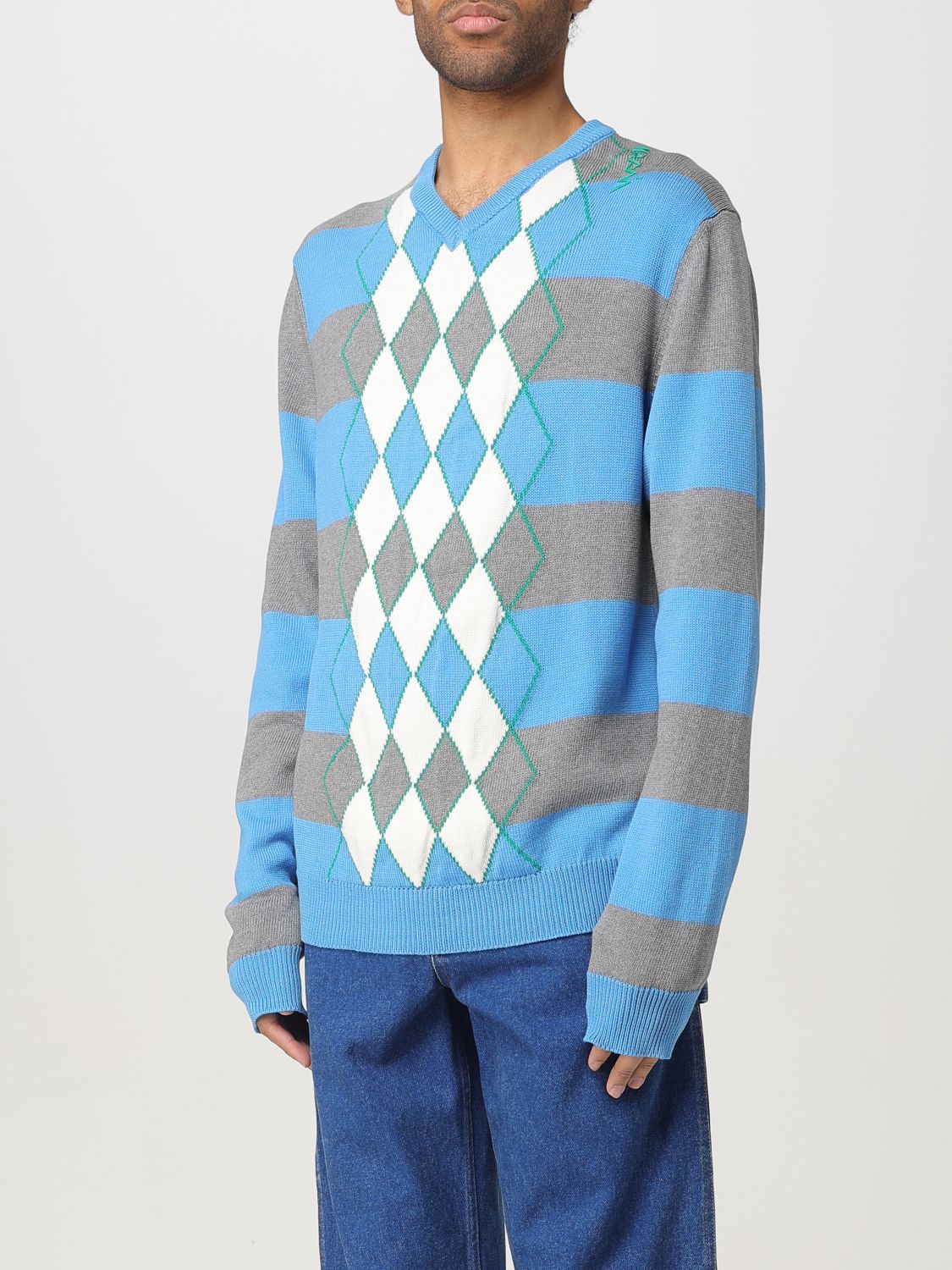 Argyle intarsia-knit jumper - Blue
