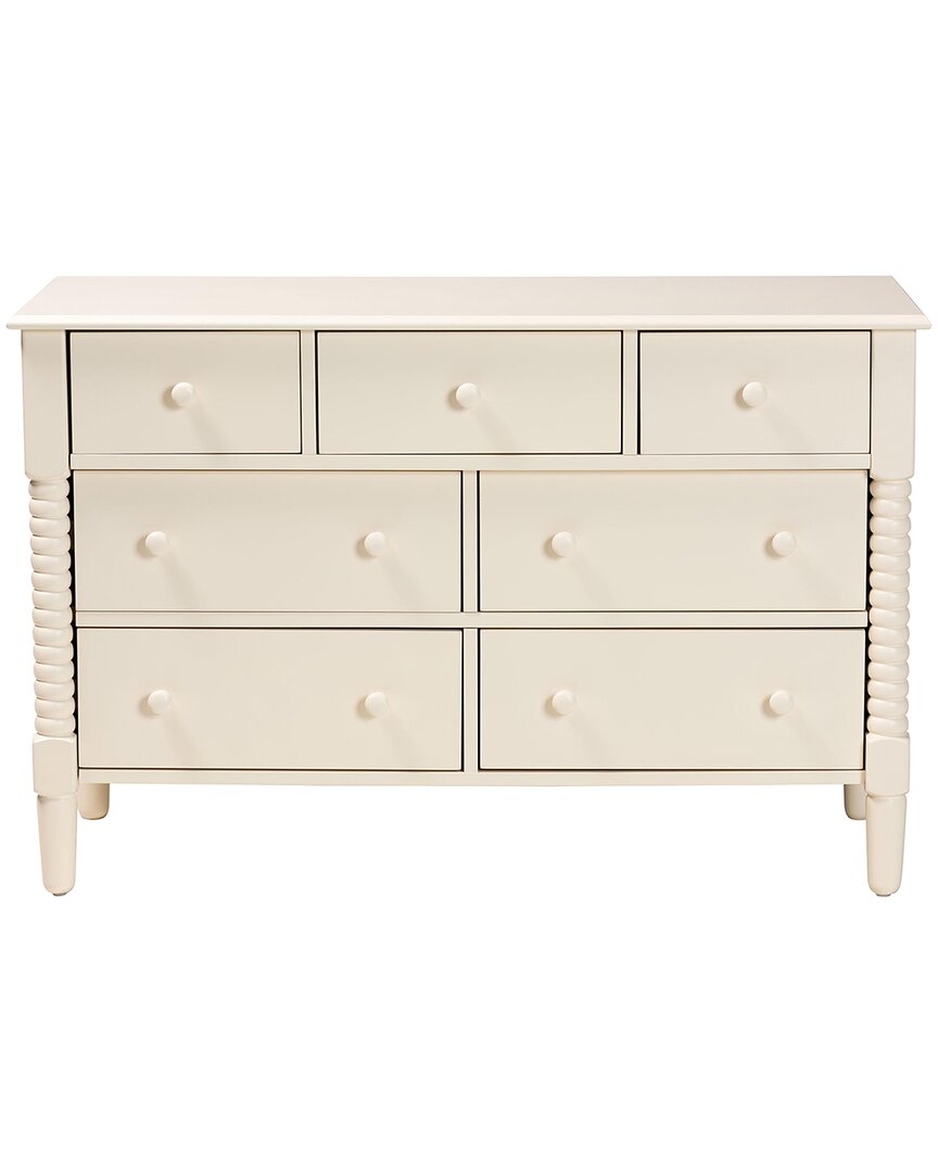 Baxton Studio Braith Farmhouse Spindle Wood 7-Drawer Dresser