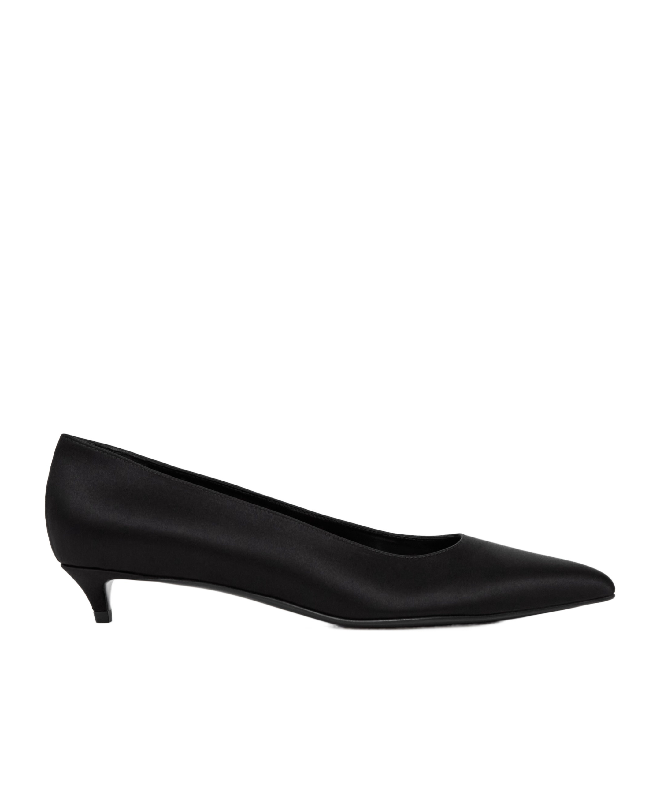 SATIN KITTEN PUMP