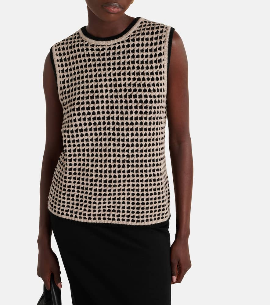 Fleres patterned cotton sweater vest