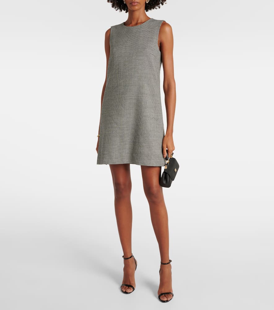 Houndstooth wool minidress