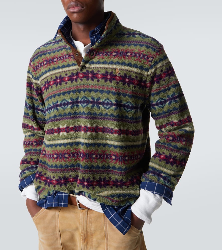 Printed teddy sweater