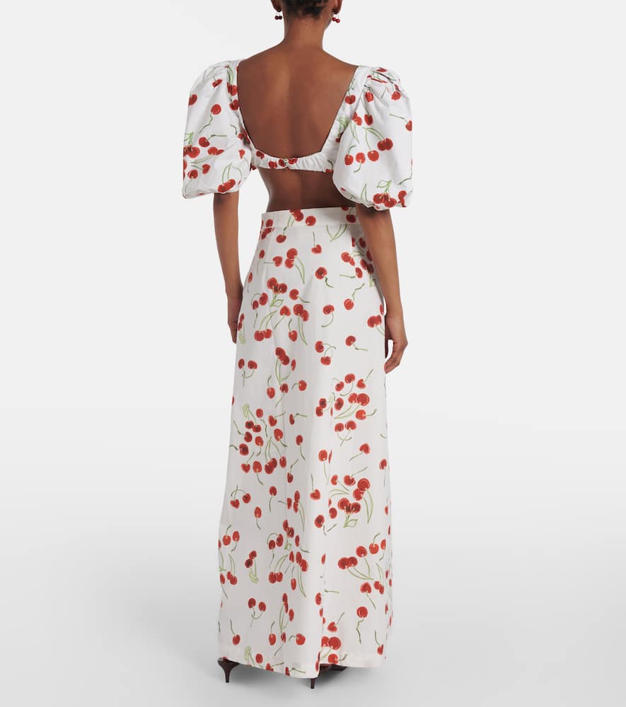 Adriana Degreas Printed cotton bandeau top