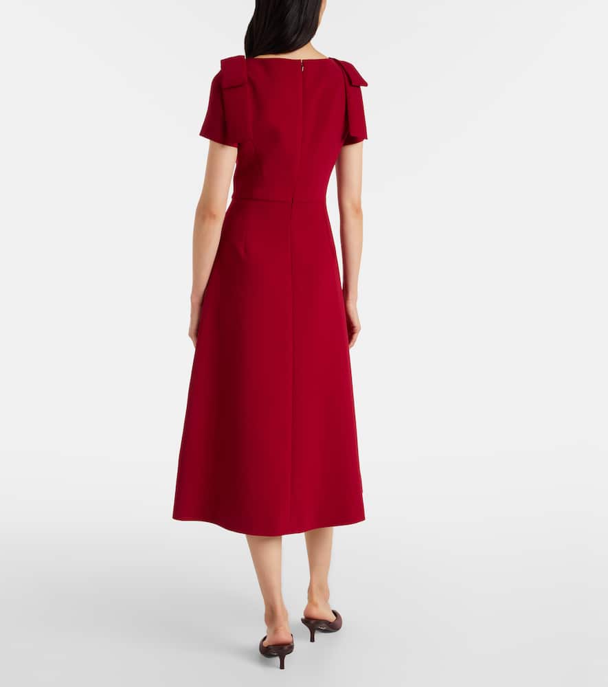 Bow-detail crêpe midi dress