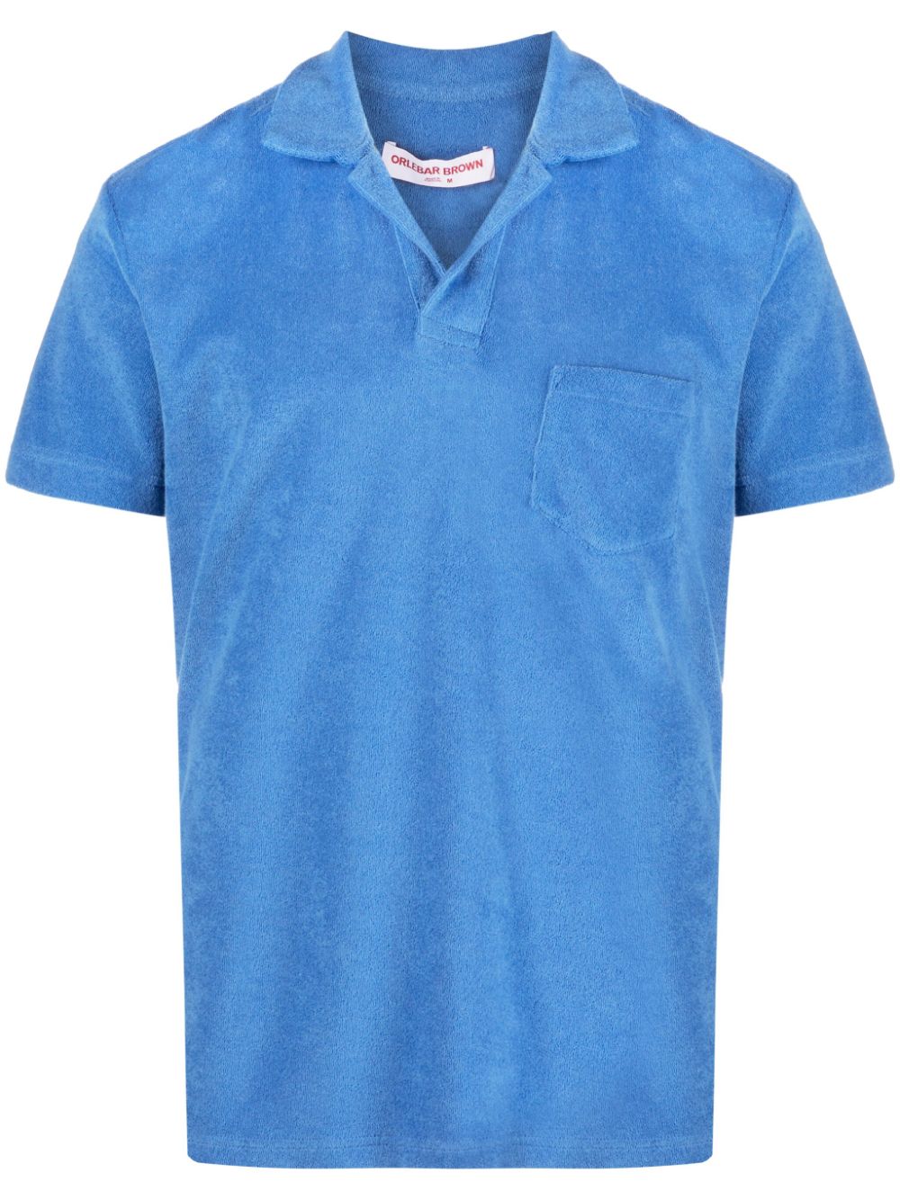 Short-sleeved terry-cloth polo shirt - Blue