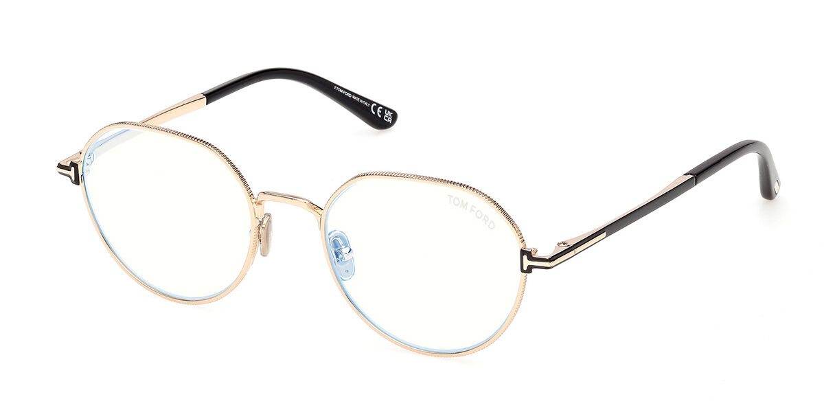 Tom Ford FT6127-B 028 Blue-Light Block Men's Eyeglasses Gold 51 - Blue Light Block Available