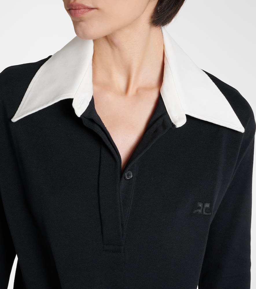 Courrèges Twist cotton-blend piqué polo dress