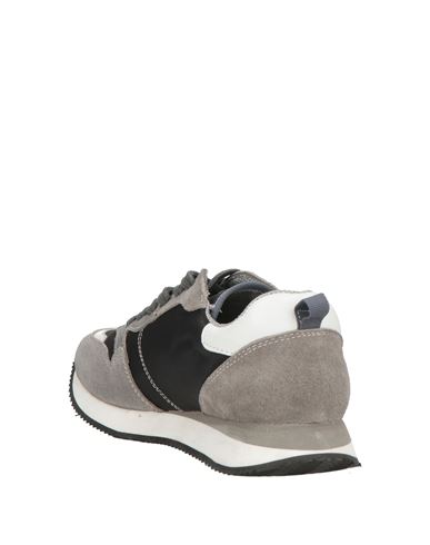 Kid Boy Sneakers Grey Size 5Y Leather, Textile fibers