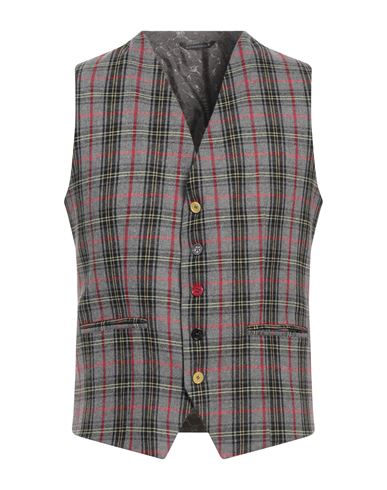 Daniele Alessandrini Man Tailored Vest Grey Size 38 Viscose, Wool, Polyamide, Elastane