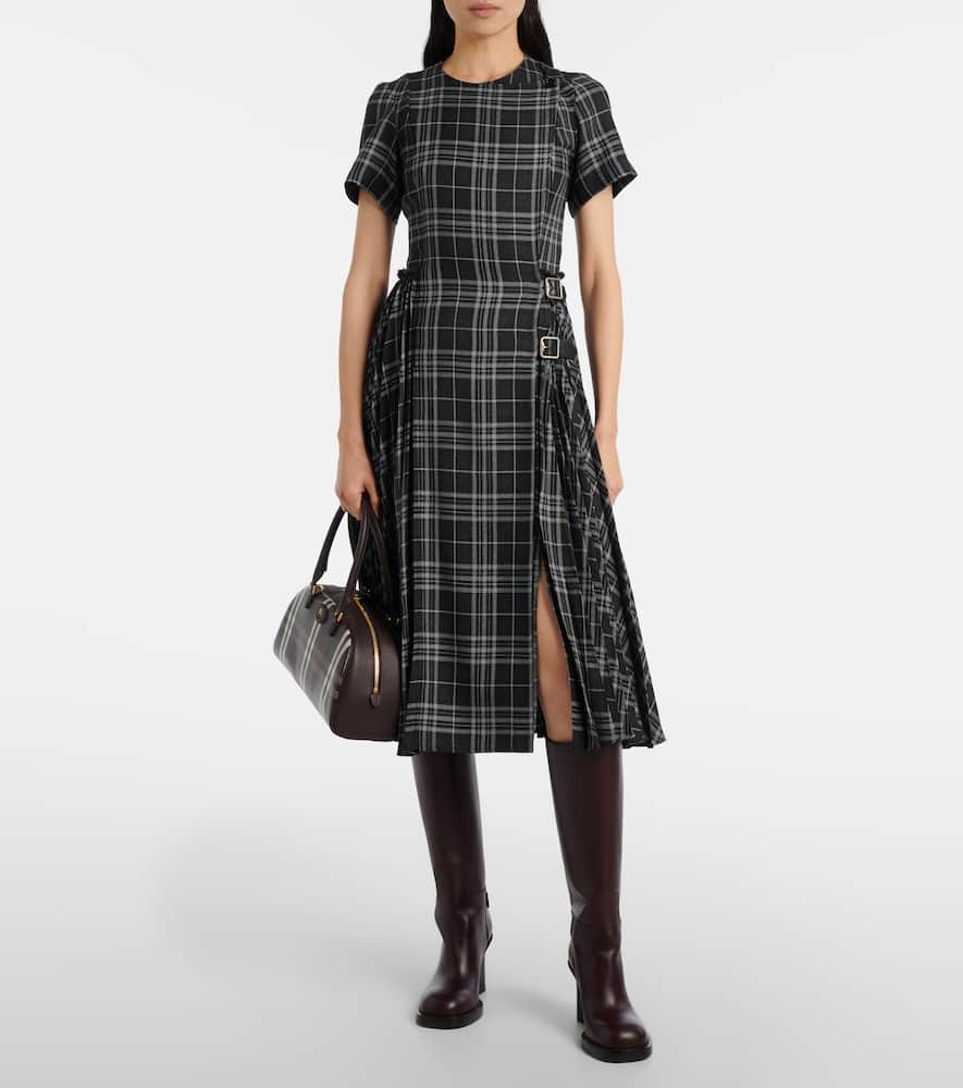 Meryl checked midi dress