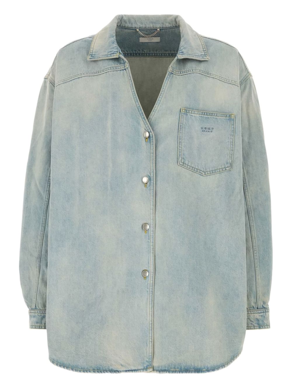 Stone-wash denim shirt - Blue