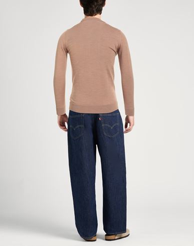 Man Sweater Camel Size 36 Merino Wool