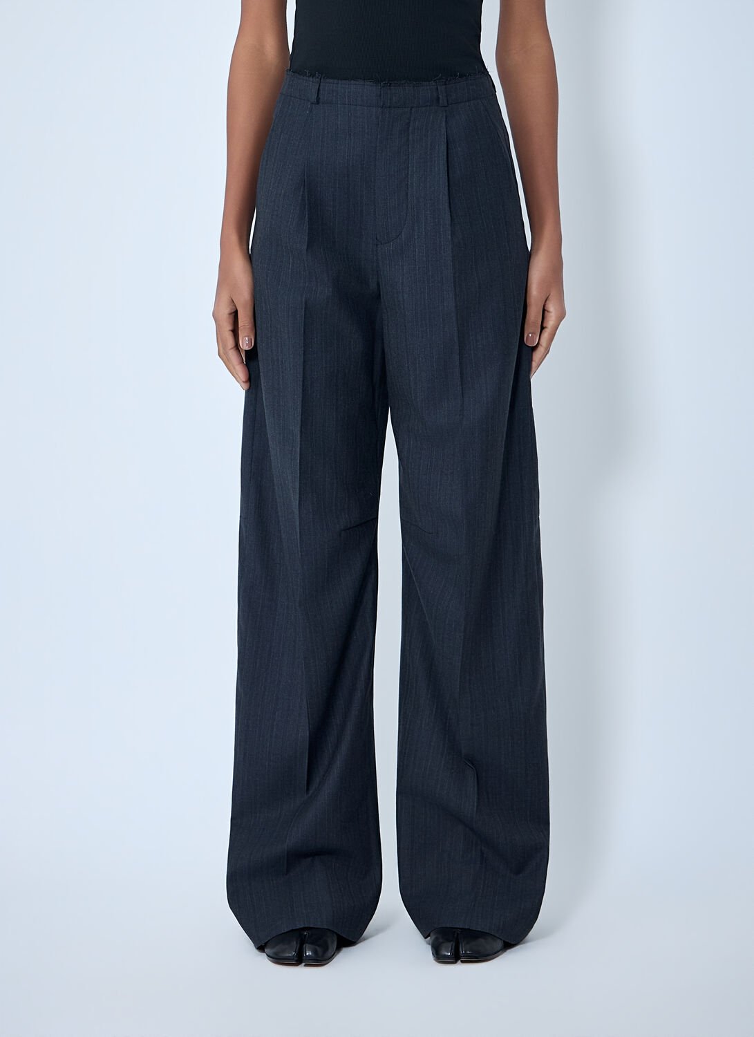 Wide-leg Tailored Pants - Woman Pants Black Fr