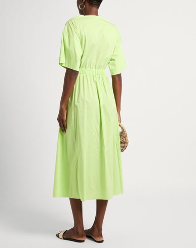 Liviana Conti Woman Midi dress Lime green Size 6 Cotton, Polyamide, Elastane