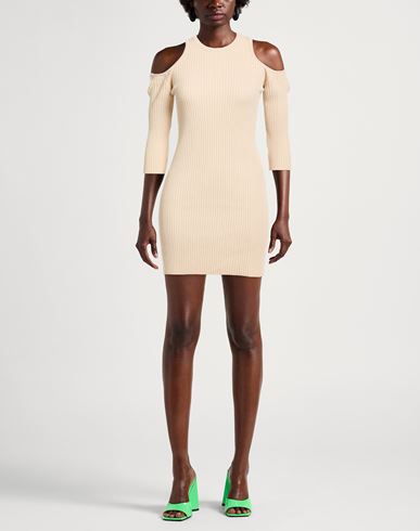 Woman Mini dress Beige Size ONESIZE Viscose, Acrylic, Elastane
