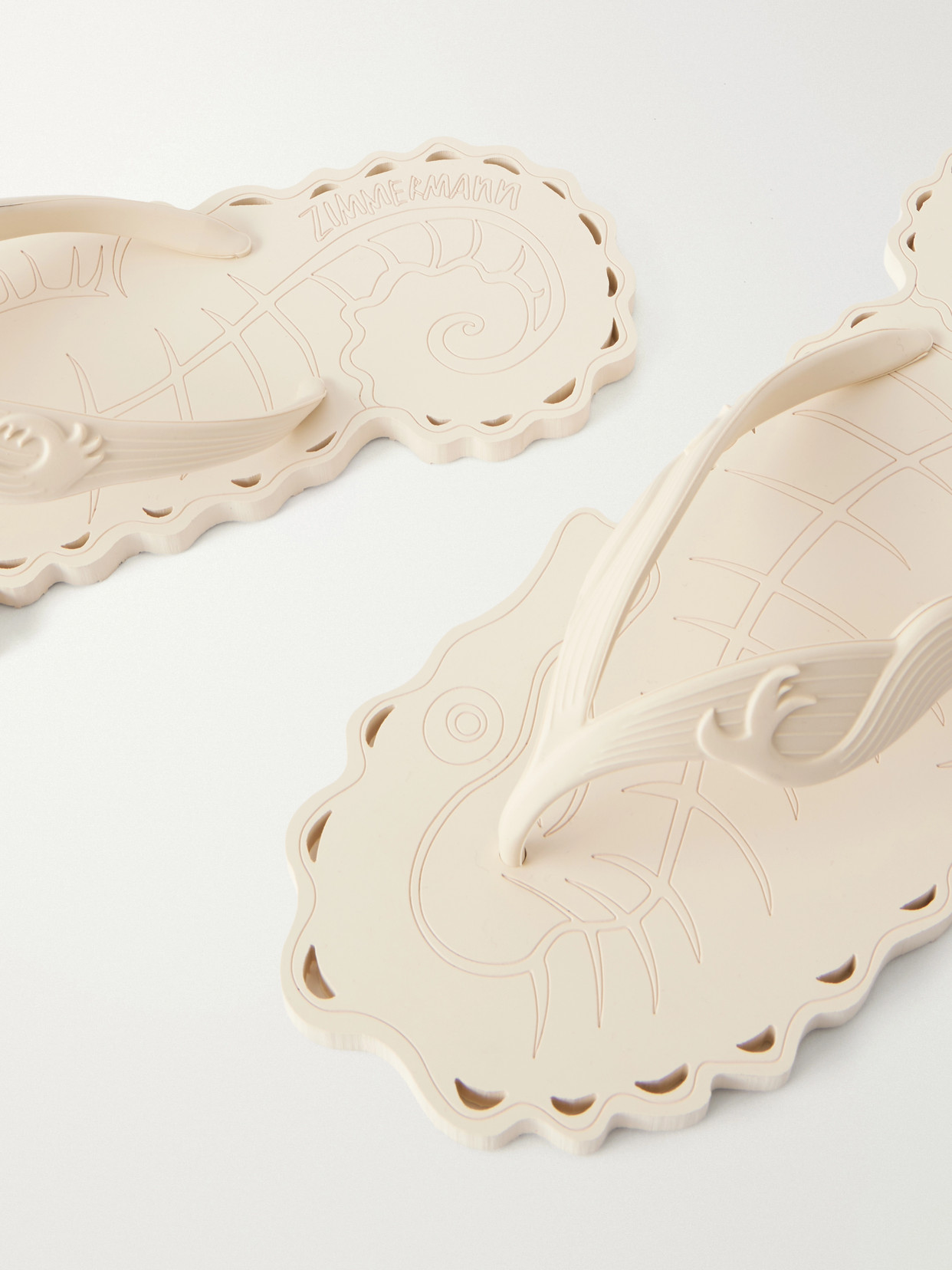 Seafoam Rubber Thong Sandals - Neutrals