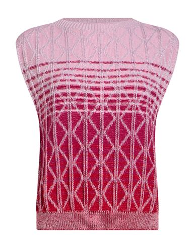 Woman Sweater Pink Size XL Cotton, Synthetic fibers, Wool, Metallic fiber