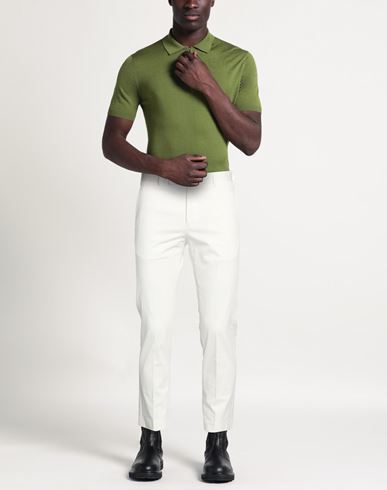 Man Pants White Size 30 Cotton, Elastane