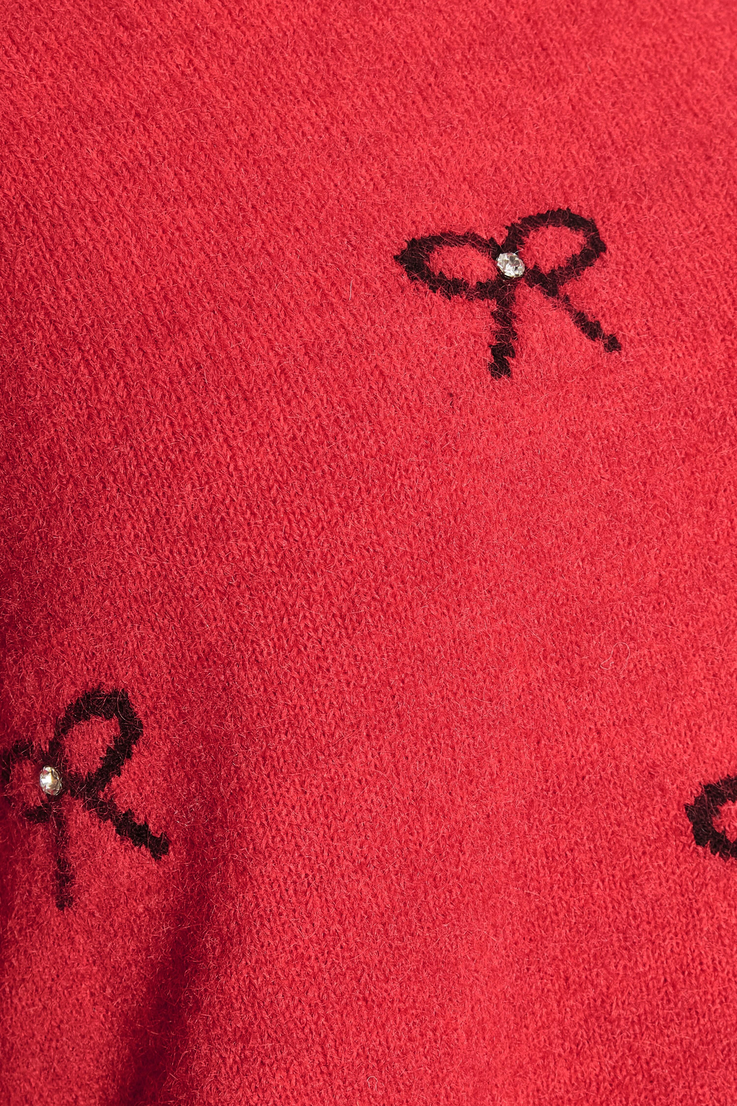 Quiz Women's Red Knitted Bow Jumper | : Mediu