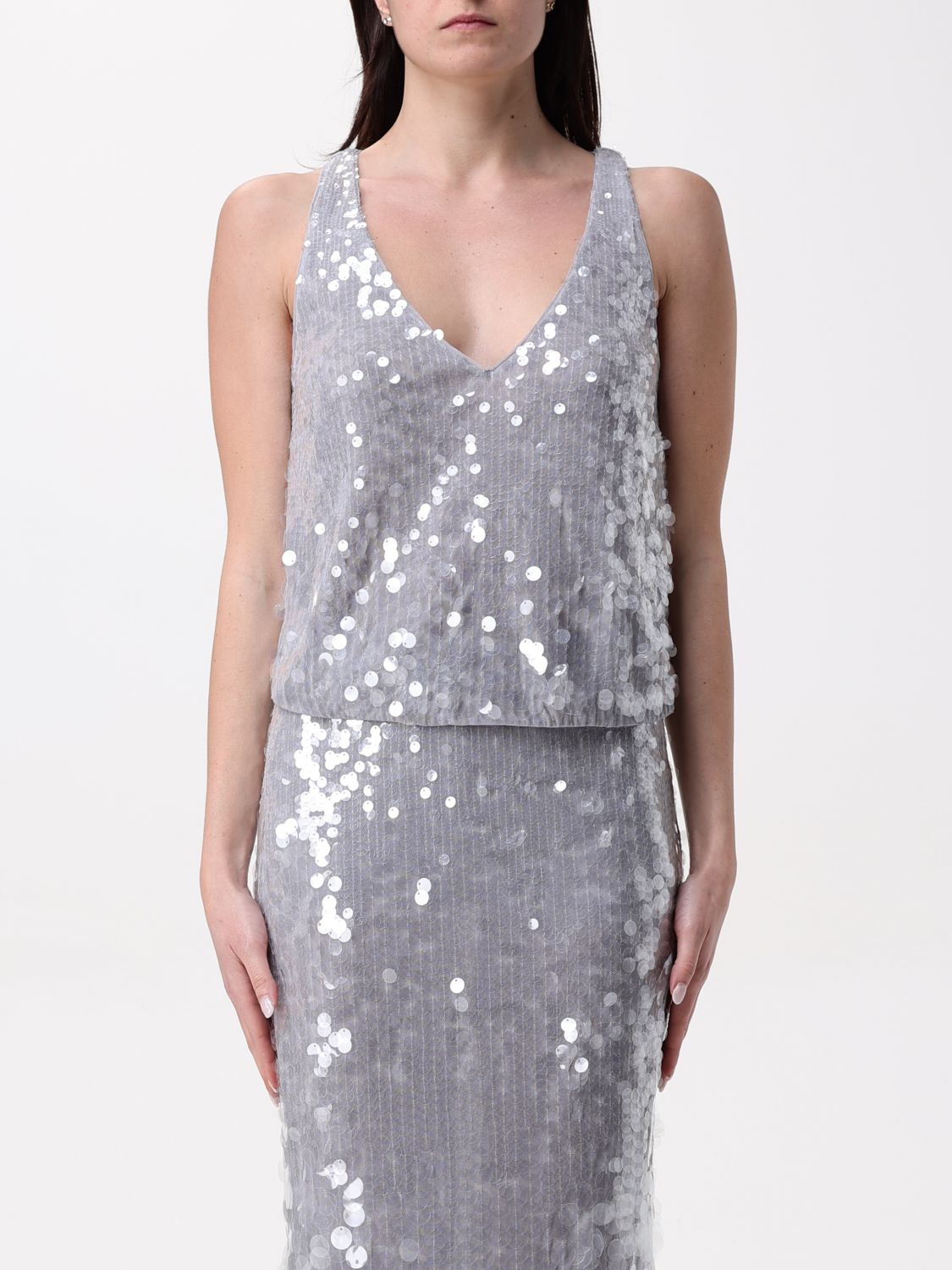 Dégradé-effect sequined top - Grey