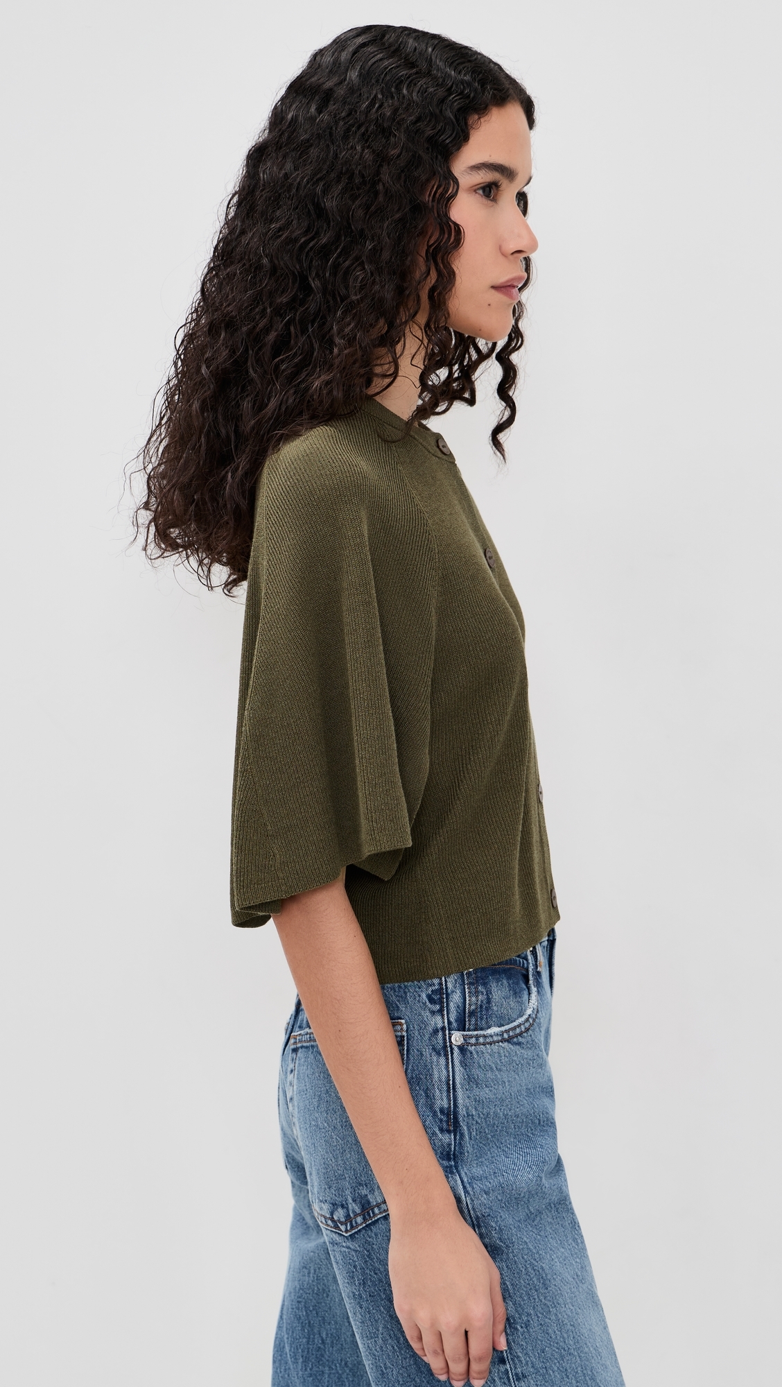 The Flounce Sweater Military Green