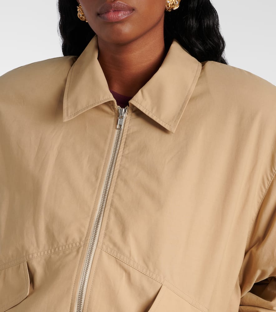 Oversized cotton-blend bomber jacket