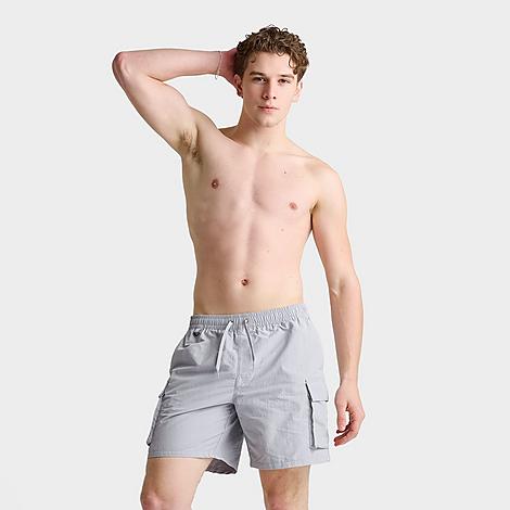 Men's Packable Cargo 7" Swim Shorts in Grey