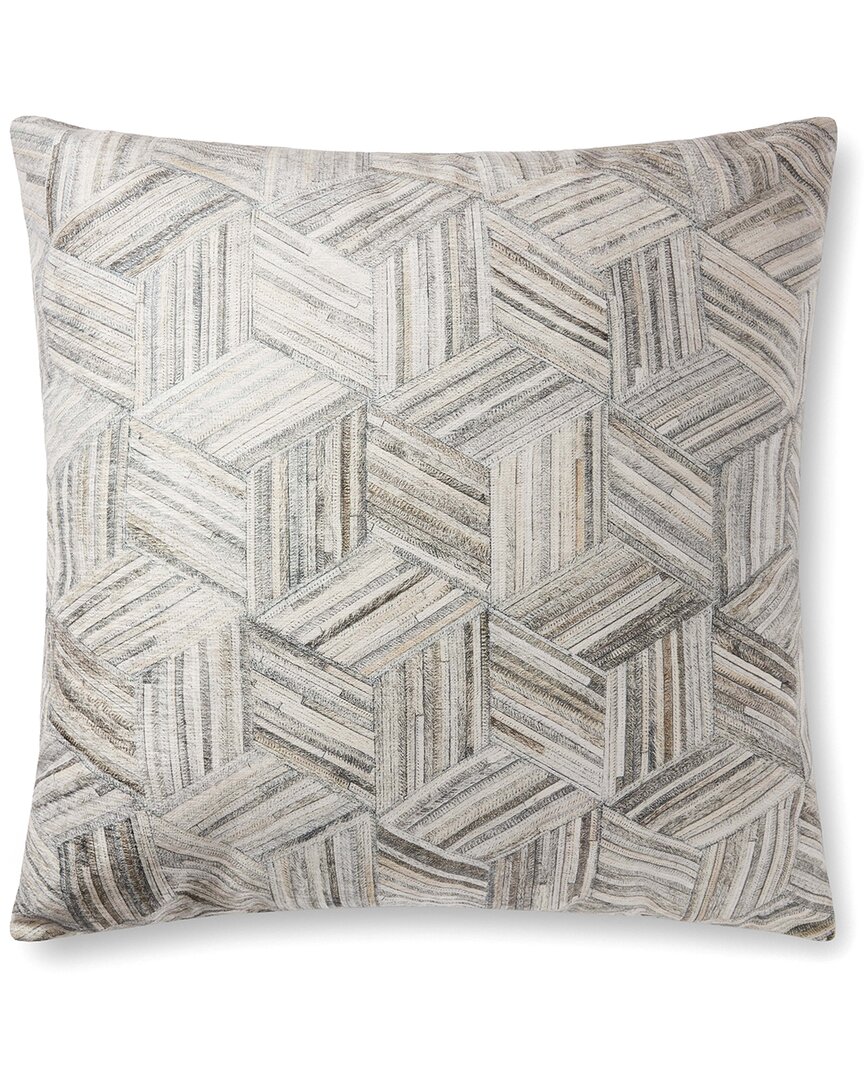 Woven Chenille Printed Faux Hide Lattice Poly-Filled Floor Pillow