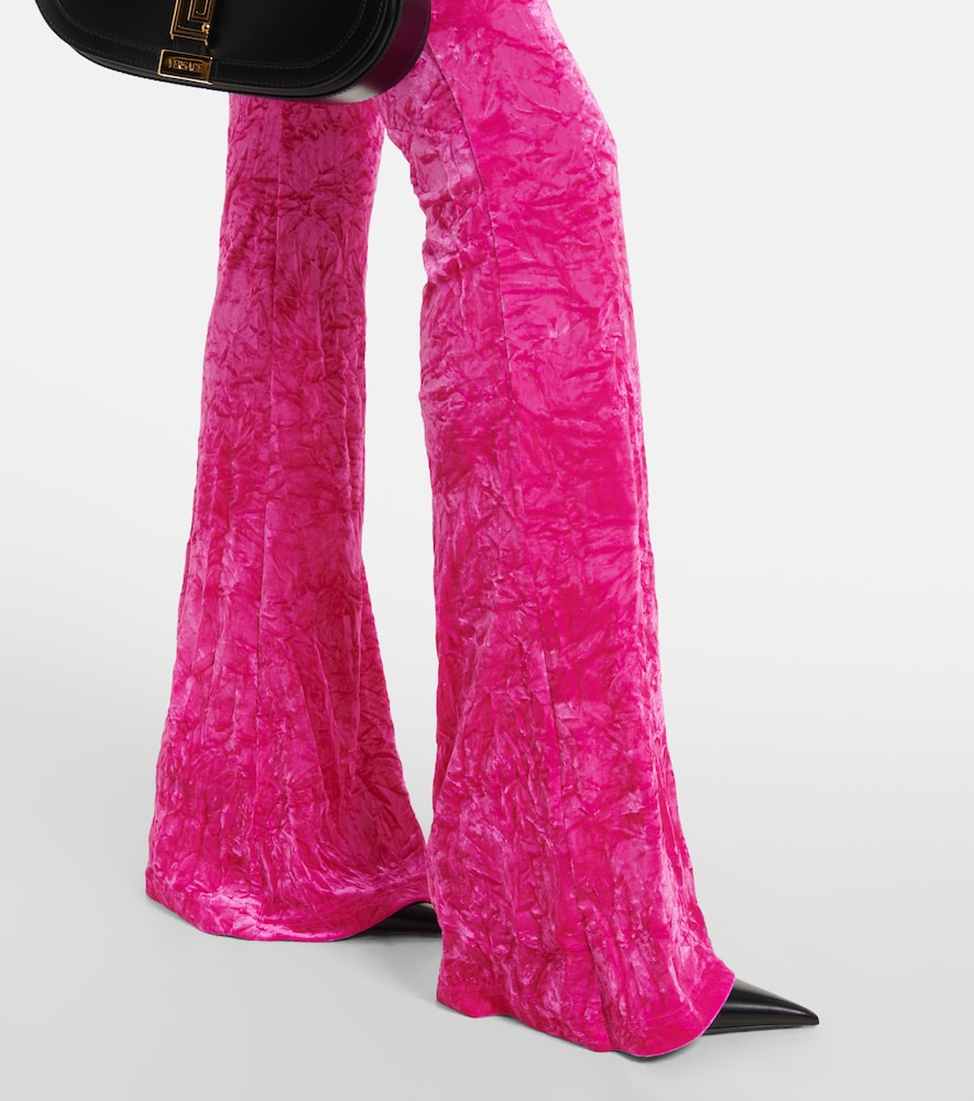 Flared velvet pants
