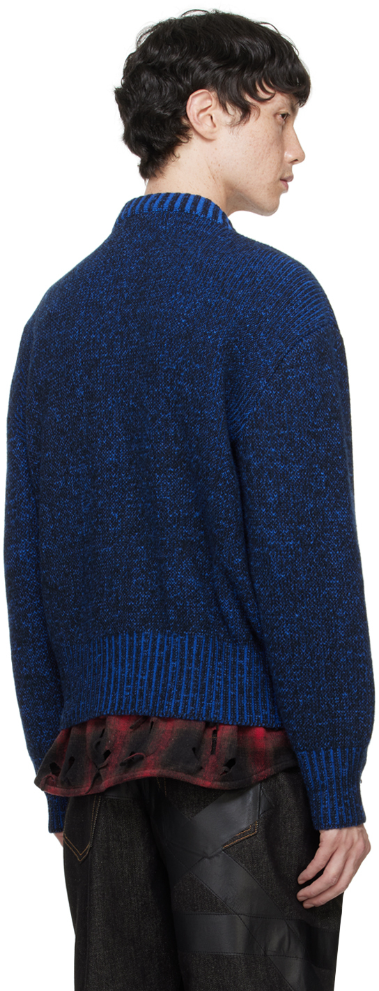 Juntae Kim Black & Blue Two-Tone Corset Cardigan