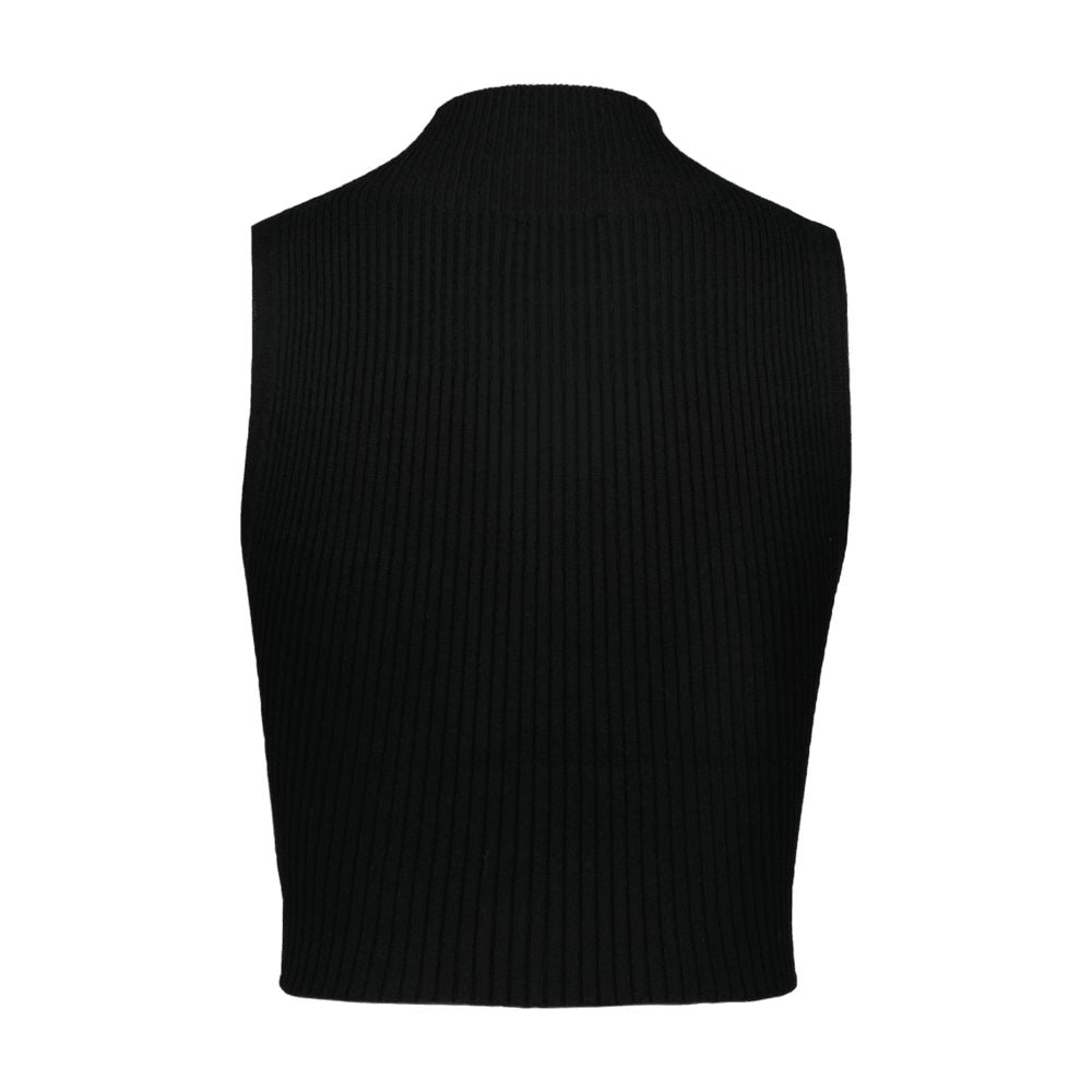 Ribbed Mockneck T-Shirt — Black
