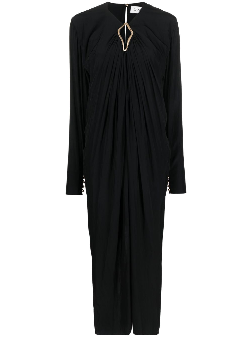 Draped midi dress - Black