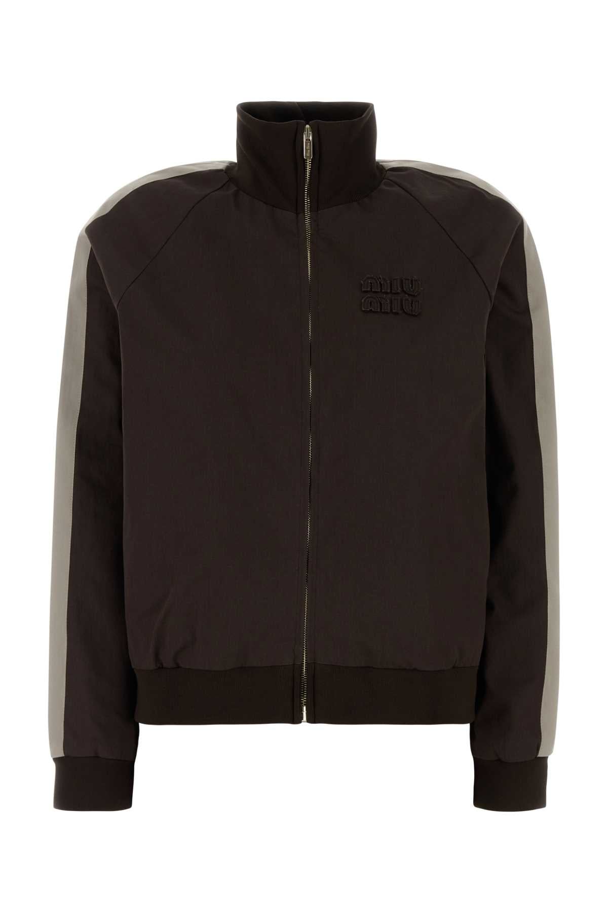 Contrast-Stripe Cotton Jacket — Black