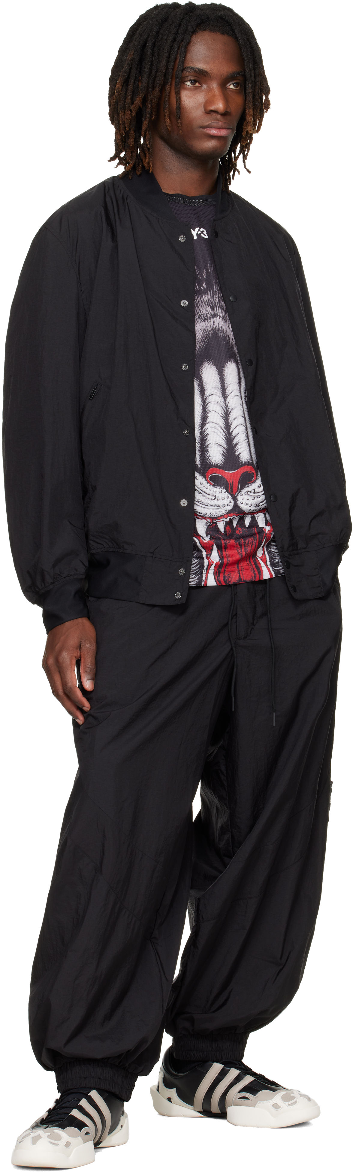 Black Collegiate Bomber Jacket