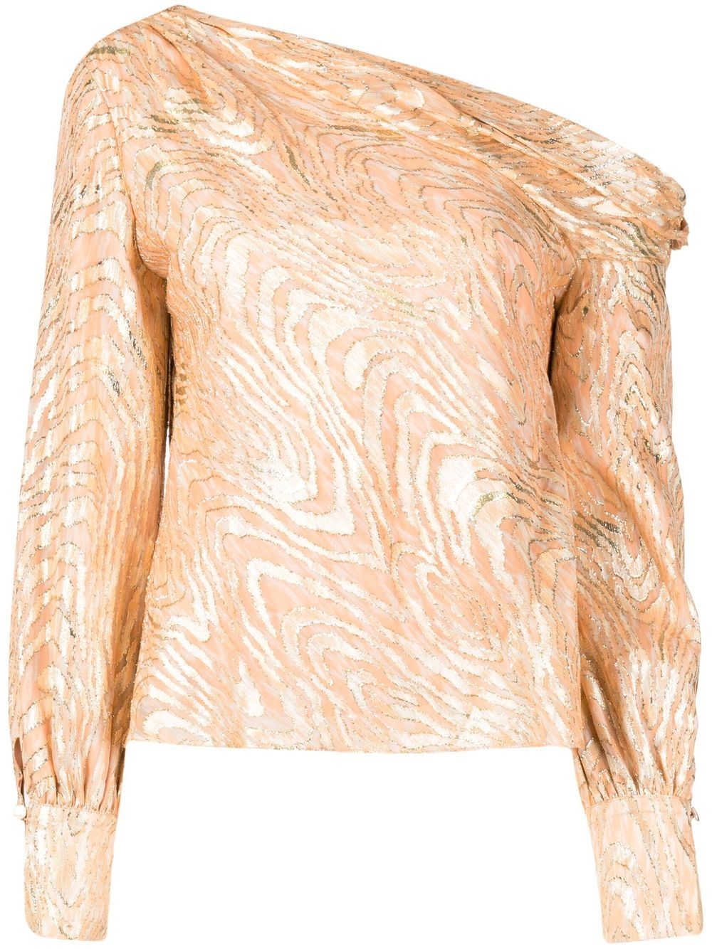 Alice Moire abstract-print blouse - Orange