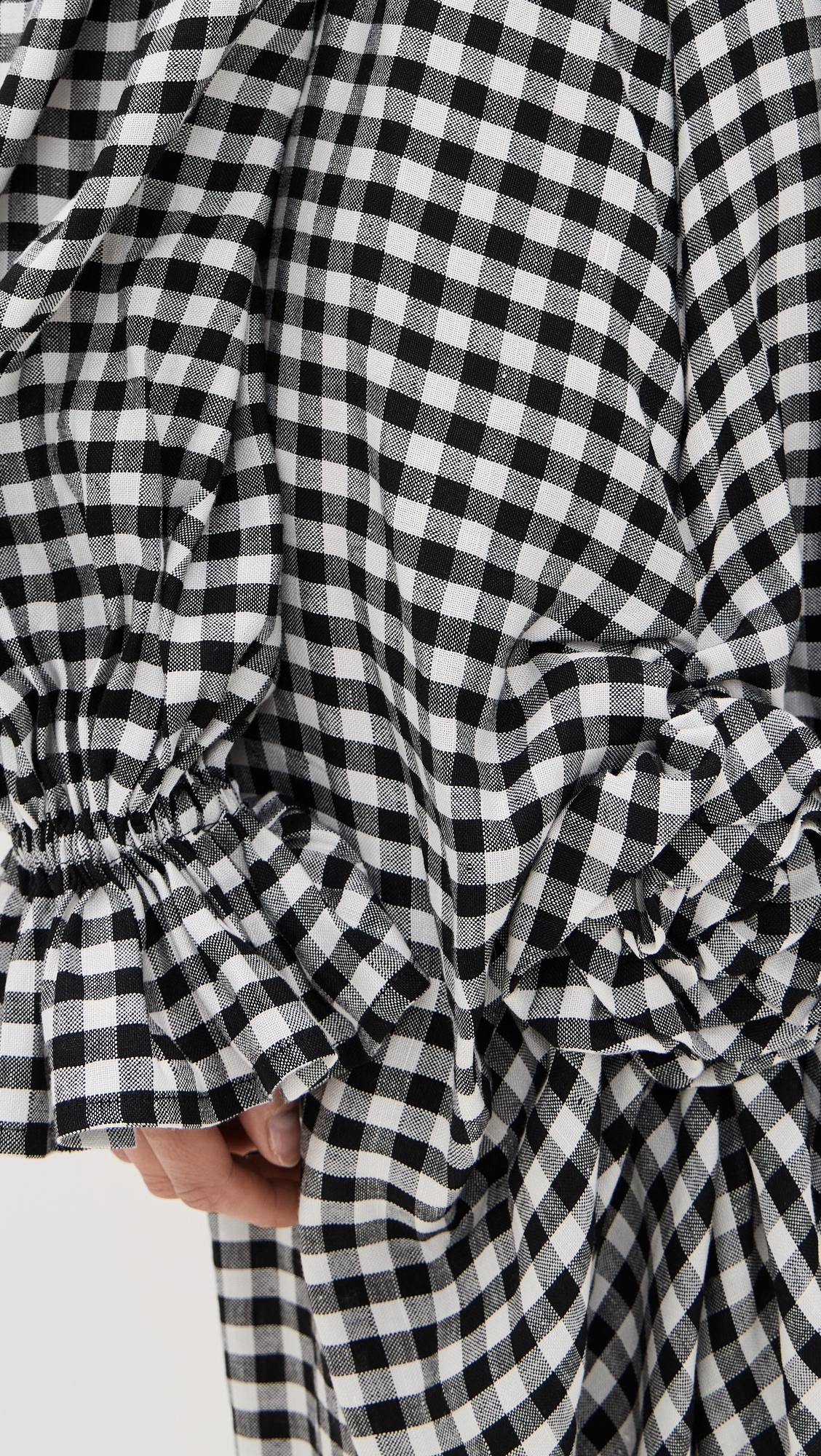 Sleeper Atlanta Linen Dress with Rose Detail Black Vichy