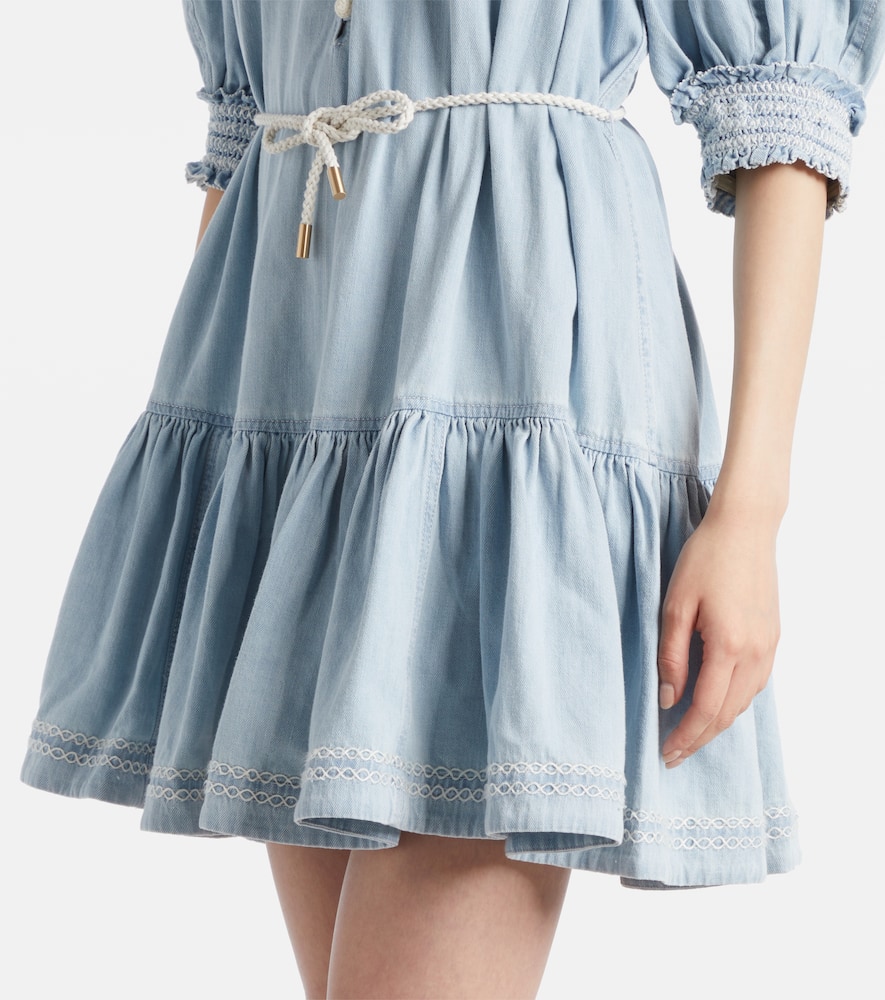 Ascension ruffled denim minidress