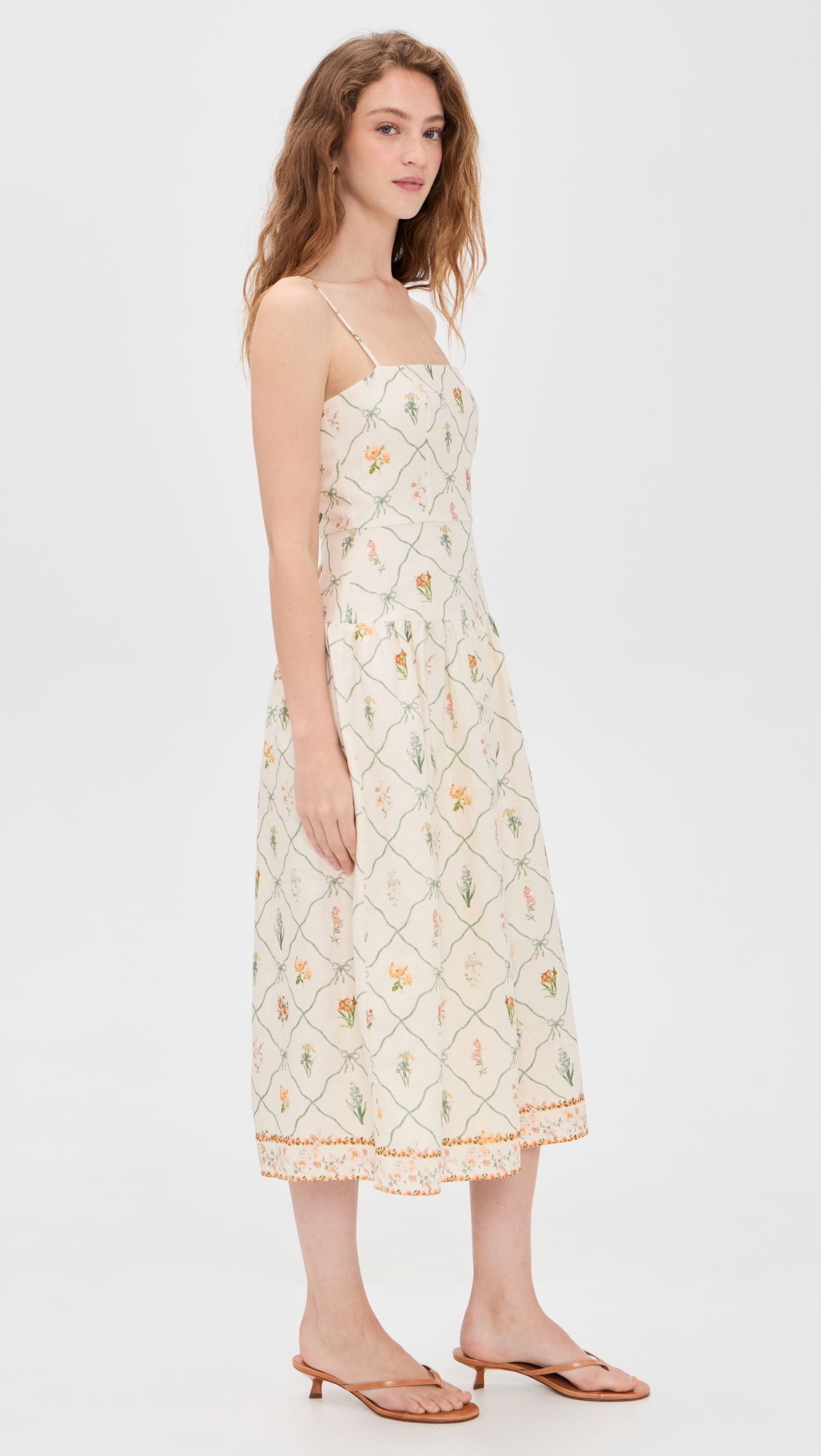 Juliet Midi Dress Ivory Botanical