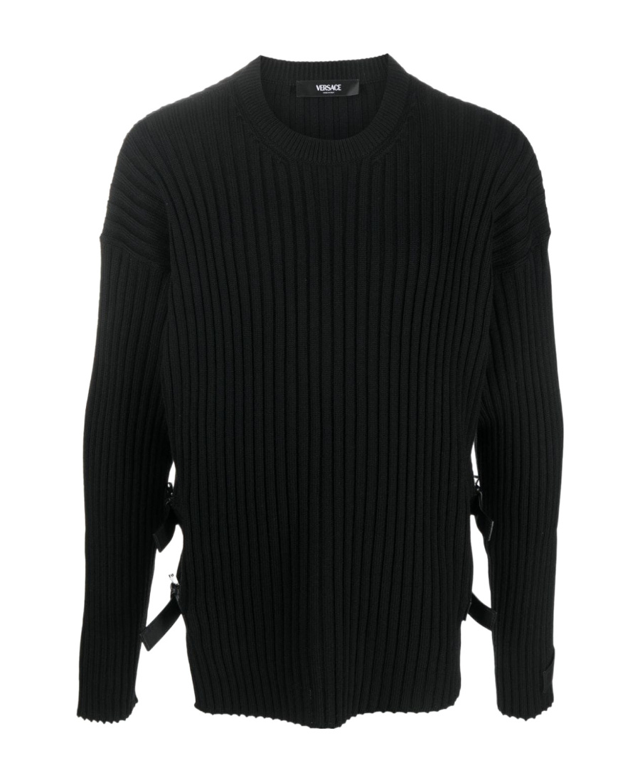Side-slit ribbed jumper