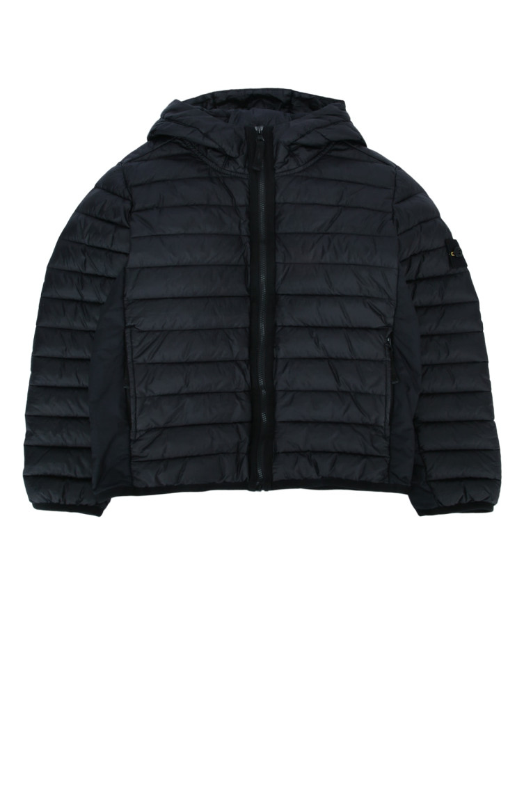Kids Navy Blue Solid Jacket