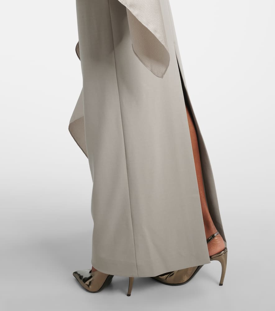 Solace London Rosalia draped satin-trimmed gown