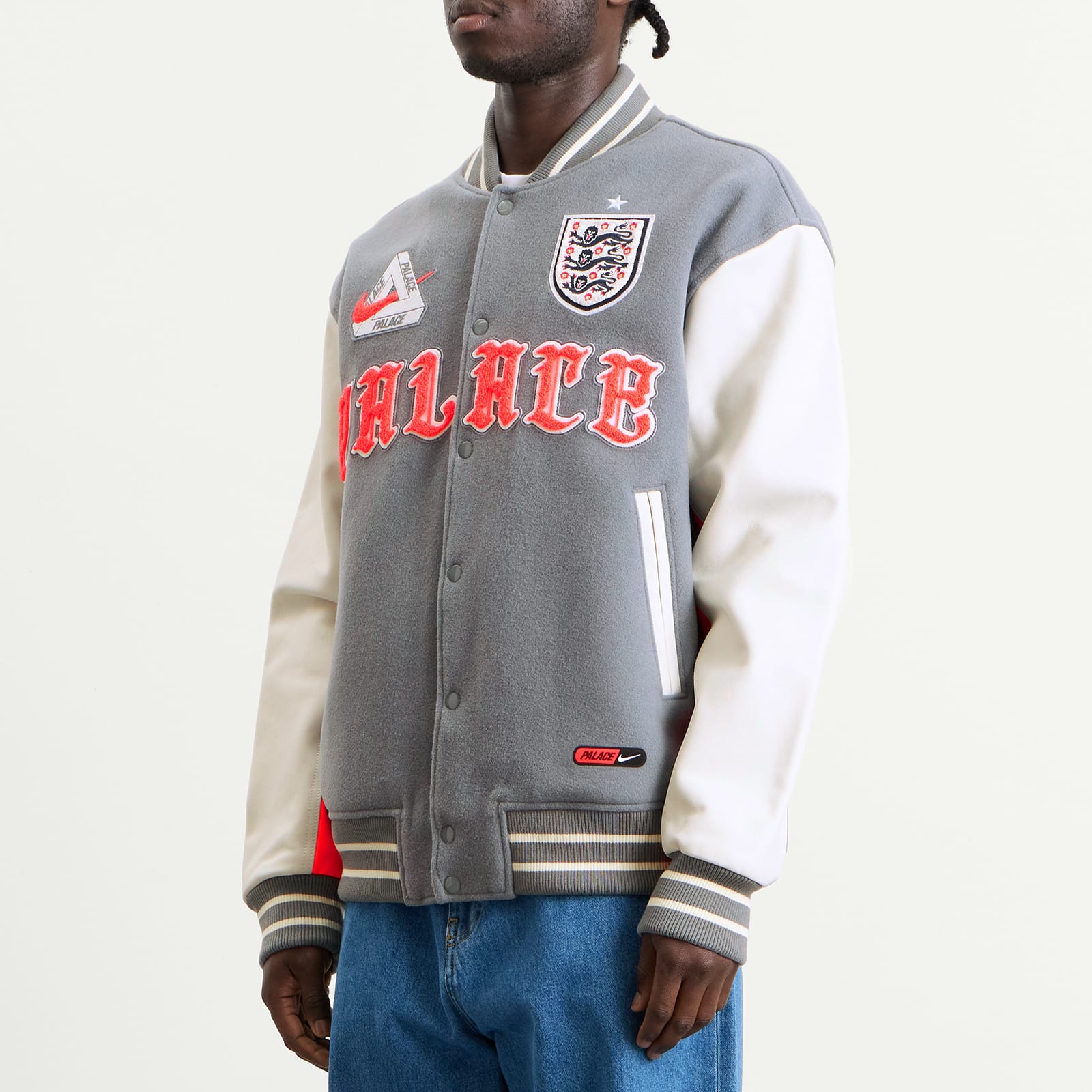 Men's x Palace England Varsity Jacket Grey