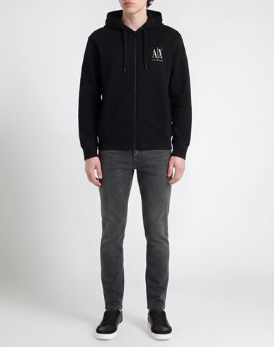 Man Sweatshirt Black Size S Cotton, Polyester, Elastane