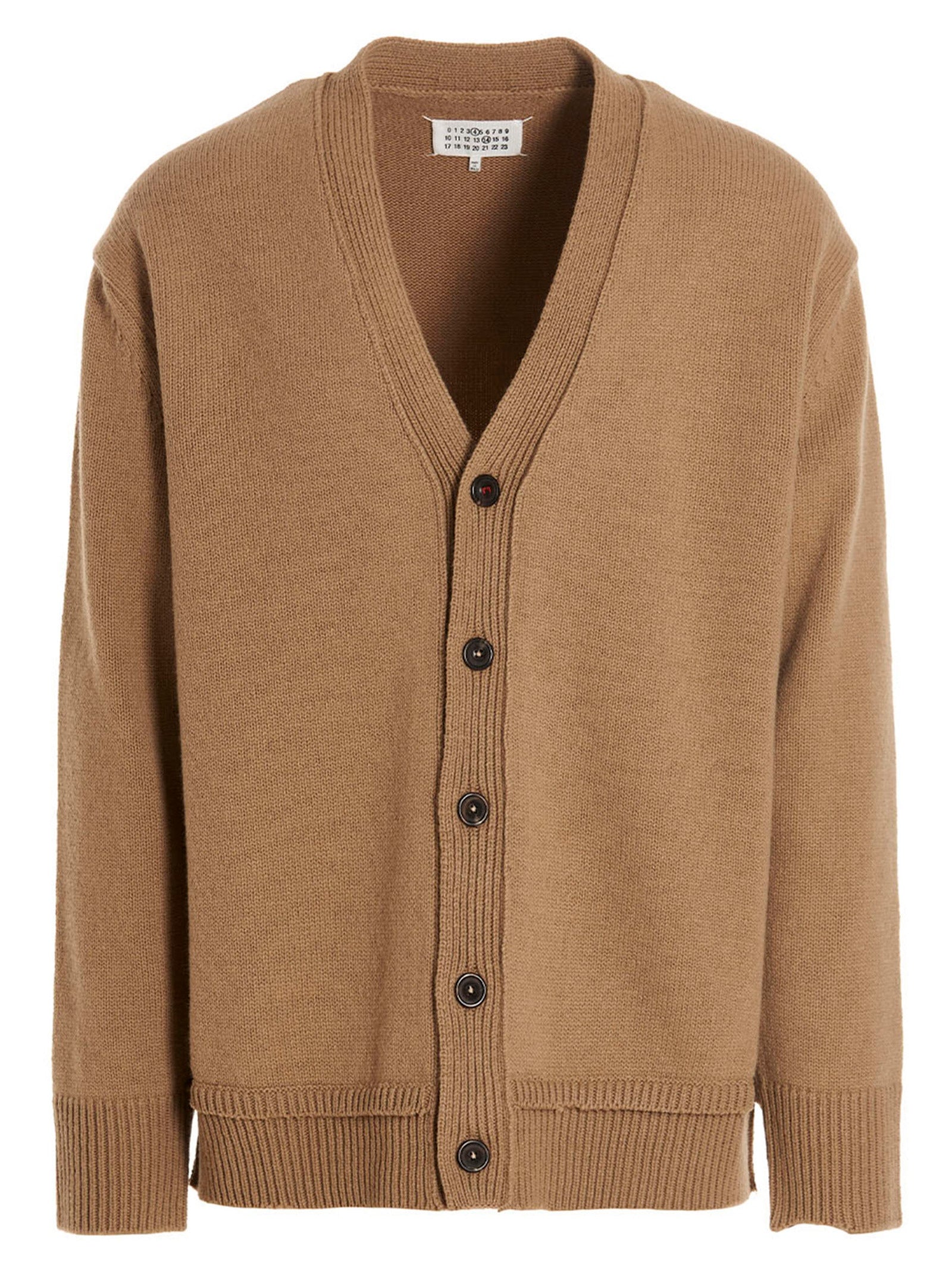 Wool-Linen-Cotton Blend Cardigan — Beige