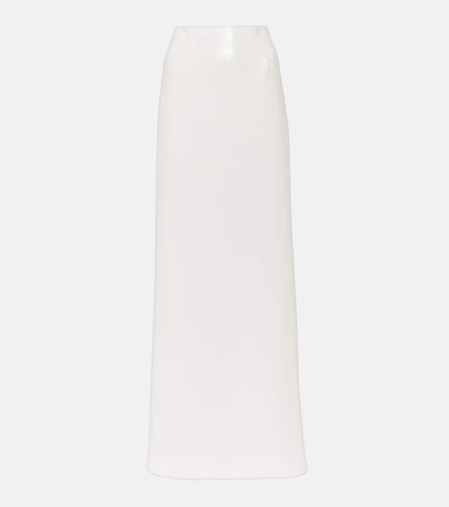 Bridal Beating Heart sequined maxi skirt