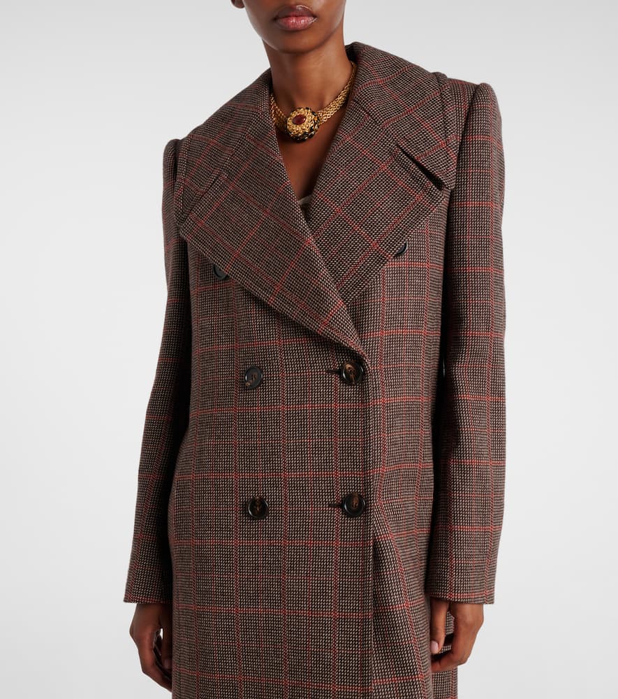 Chloé Checked double-breasted virgin wool coat