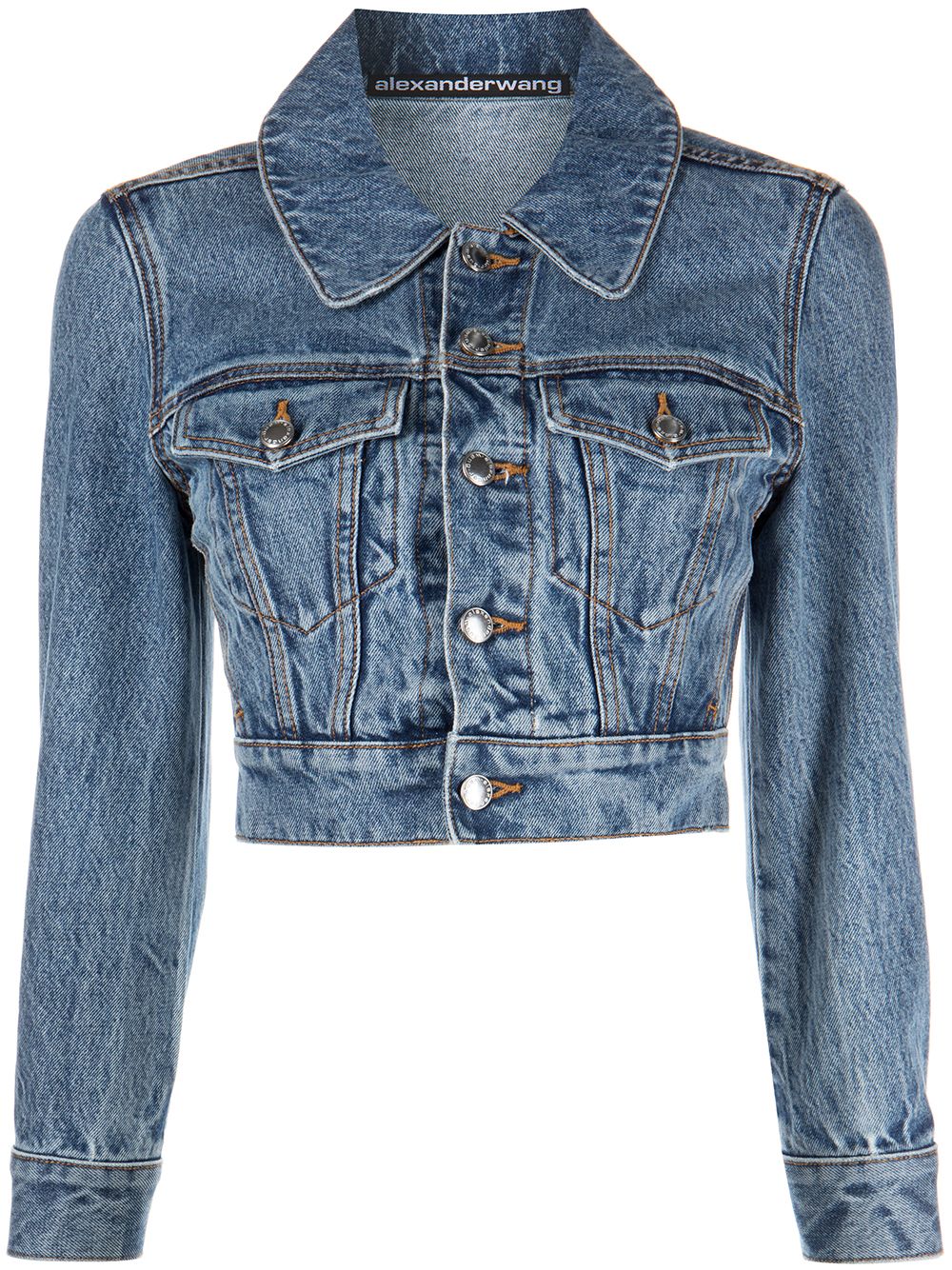 Cropped denim trucker jacket - Blue