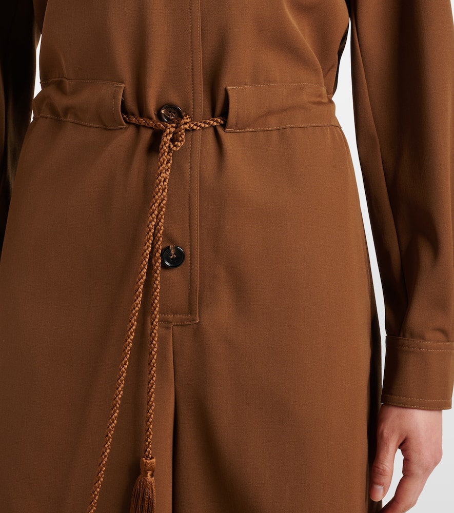 Max Mara Maine belted wool gabardine playsuit